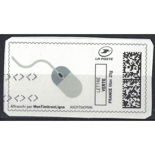 France Vignette Oblitérée Used Mon Timbre En Ligne Périphérique Ordinateur Souris Sur Fragment Su