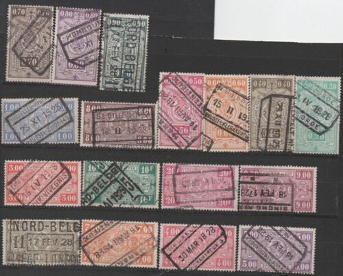 Belgique: Lot De 17 Timbres De Chemins De Fer..