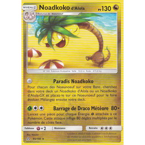 Noadkoko D'alola - 95/156 - Rare - Soleil Et Lune 5 -Fr