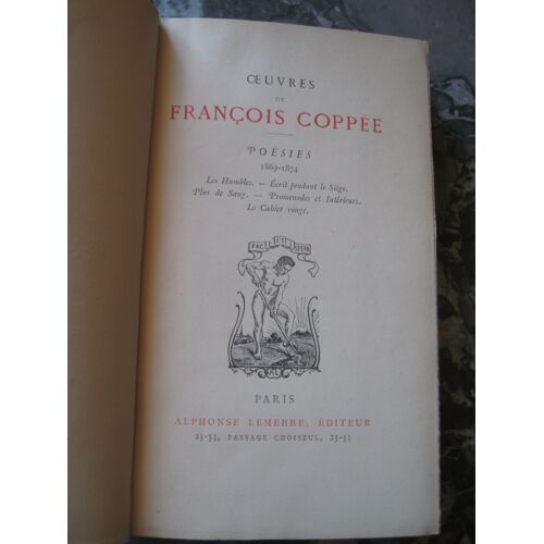 Oeuvres De François Coppée Poésies