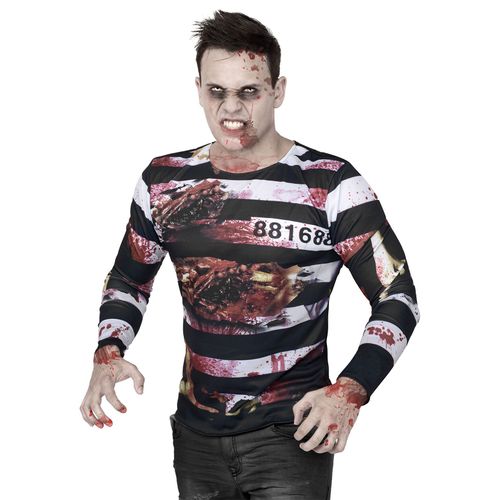 T-Shirt De Zombie Prisonnier Halloween - Taille: M / L