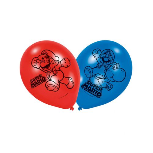 6 Ballons Latex Super Mario