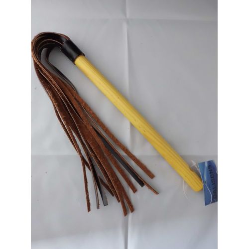 Martinet Manche Bois Avec Lanières En Cuir,Martinet 51 Cm ,Manche 25 Cm, Fouet