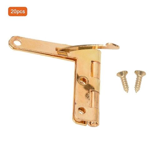 20 Pcs Angle Support Ressort Charnière Fer Matériel Montage Meubles Accessoires 33x30mmGold
