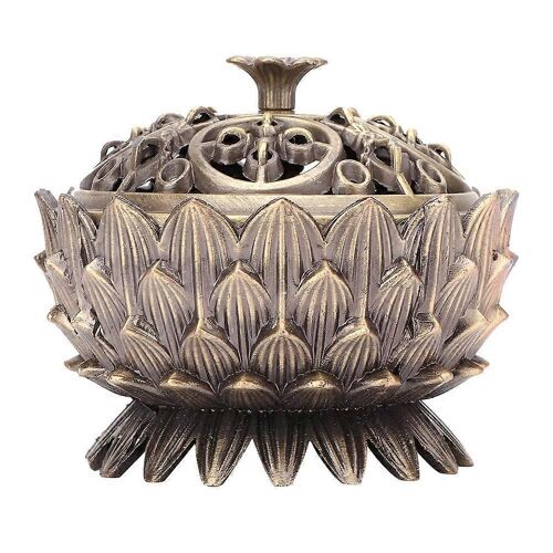 Brûleur d'encens Lotus de décoration de la maison en alliage de zinc 7 * 5 cm Joss Bâton Titulaire (Bronze)