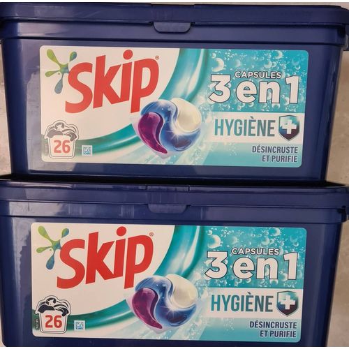 Lessive skip capsules 3 en 1  hygiene 52pods