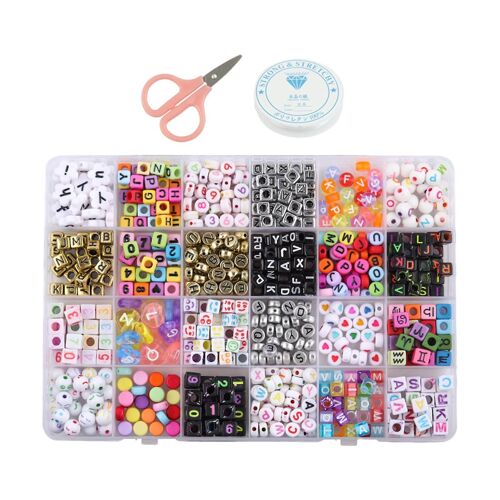 Bracelet Diy Perles Alphabet Lettre Bijoux Fabrication De Perles Diy Art & Craft