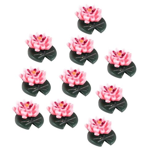 10pcs Lotus Modèle Résine Maison de Poupée Miniature Fée Jardin Maison