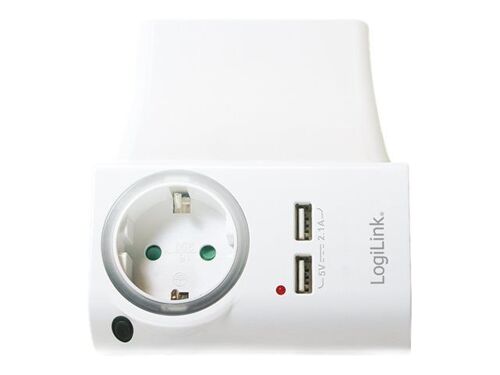 Logilink 4 In 1 Socket - Adaptateur Secteur - 3 Connecteurs De Sortie (Cee 7/4, 2 X Usb)