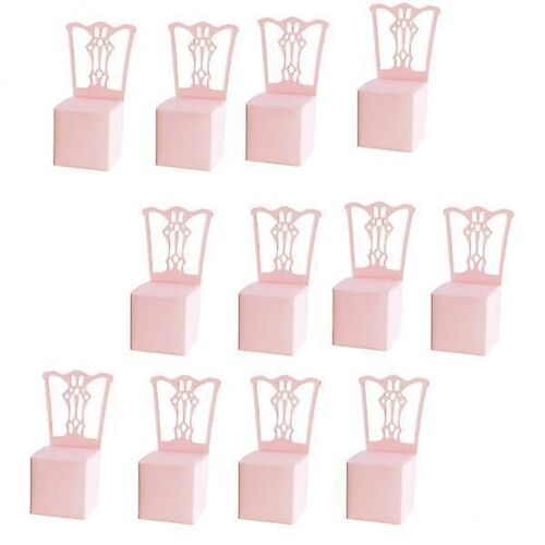 2x12x Chaise Forme Papier Boîte Cadeau Fête de Noces Favor Bonbons Boîte Décorative Rose