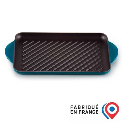 LE CREUSET Gril rectangulaire en fonte émaillée 32 x 22 cm Deep Teal