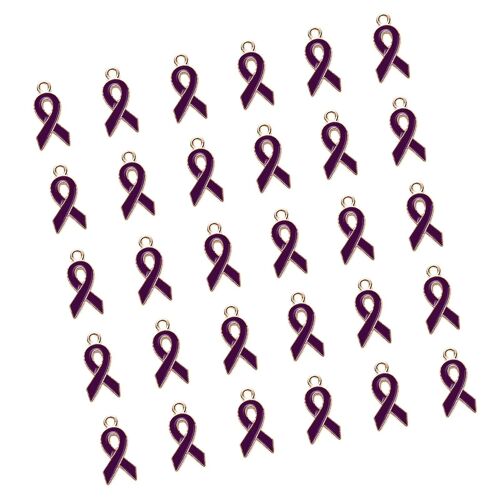 30pcs Ribbon Pendants Pendant Making Diy Earring Key Ring Enamel Purple
