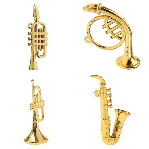 1/12 Dollhouse Miniature Plastique Modèle d'instrument de musique Accessoire 4 pièces
