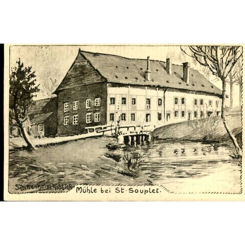 Carte Postale De Saint-Souplet (Nord) Le Moulin, « Mühle Bei St-Souplet »