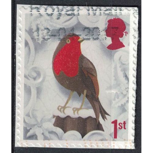 Royaume Uni 2016 Oblitéré Sur Fragment Used Oiseau Erithacus Rubecula Rouge Gorge Familier