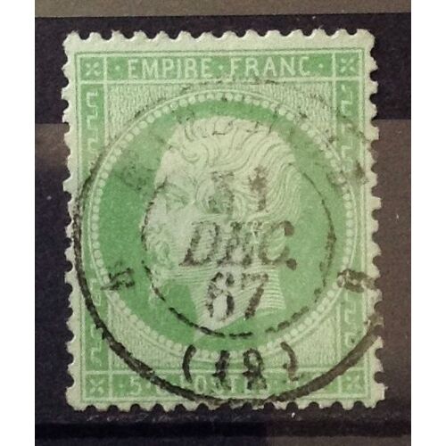 Napoléon - Empire Franc - Dentelé - 5c Vert (Superbe N° 20) Obl - Cote 10,00 - France Année 1862 - N21006