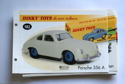 Fiche Dinky Toys Et Certificat Atlas Porsche 356 A Ref 182-Atlas