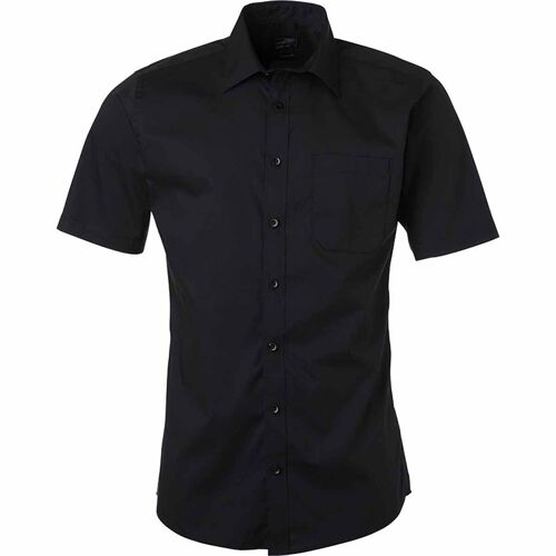 Chemise Popeline Manches Courtes - Jn680 - Homme - Noir