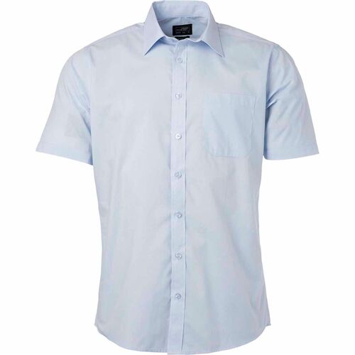 Chemise Popeline Manches Courtes - Jn680 - Homme - Bleu Clair