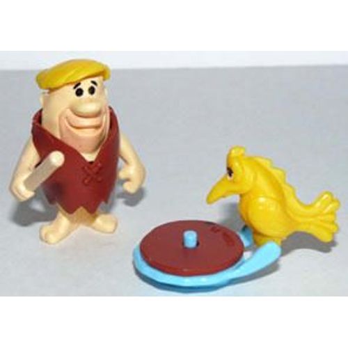 Figurine "Kinder" (2000) Famille Pierrafeu, N° 5 - Barney Et Son Électrophone ( K01n71 / K01-71 )