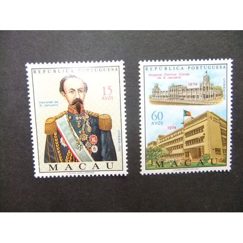 Macao Macau 1974 Centenario Delhospital Central Conde De S. Januario Yvert 429 /30 * Mh