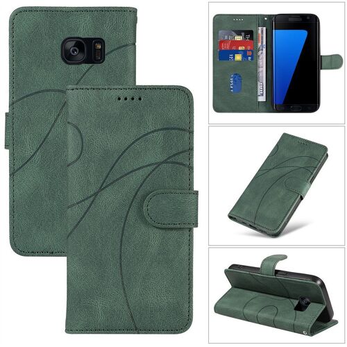 Saturcase Coque Pour Samsung Galaxy S7, Courbe Pu Cuir Magnétique Flip Portefeuille Support Porte-Carte Dragonne Protecteur Housse Étui Pour Samsung Galaxy S7 (Hx-Vert)