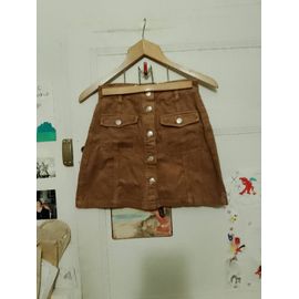 Jupe En Velours Marron 30 Xxxs Stradivarius.