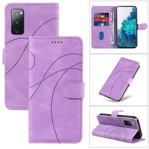 Saturcase Coque Pour Samsung Galaxy S20 Fe 5g, Courbe Pu Cuir Magnétique Flip Portefeuille Support Porte-Carte Dragonne Protecteur Housse Étui Pour Samsung Galaxy S20 Fe 5g (Hx-Violet)