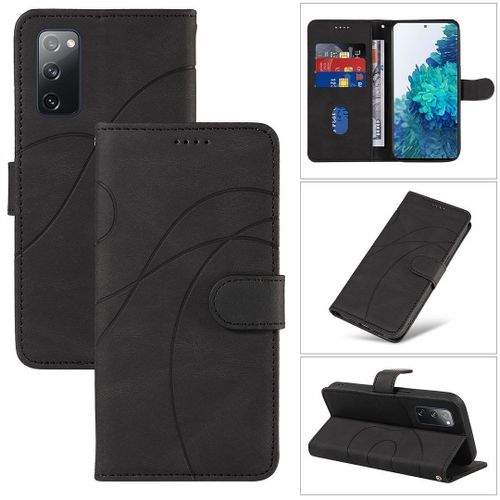 Saturcase Coque Pour Samsung Galaxy S20 Fe 5g, Courbe Pu Cuir Magnétique Flip Portefeuille Support Porte-Carte Dragonne Protecteur Housse Étui Pour Samsung Galaxy S20 Fe 5g (Hx-Noir)