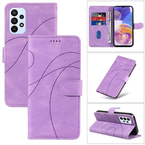 Saturcase Coque Pour Samsung Galaxy A33 5g, Courbe Pu Cuir Magnétique Flip Portefeuille Support Porte-Carte Dragonne Protecteur Housse Étui Pour Samsung Galaxy A33 5g (Hx-Violet)