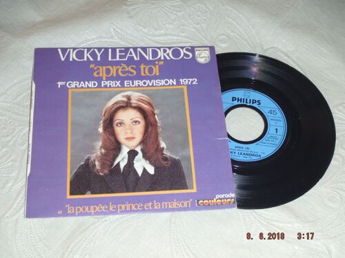 Vicky Leandros - "Après Toi" - 1er Grand Prix Eurovision 1972 - Vinyle 45 Tours
