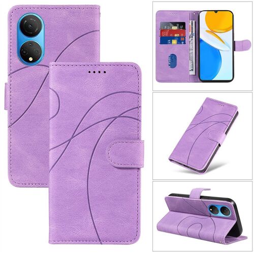 Saturcase Coque Pour Honor X7 2022, Courbe Pu Cuir Magnétique Flip Portefeuille Support Porte-Carte Dragonne Protecteur Housse Étui Pour Honor X7 2022 (Hx-Violet)