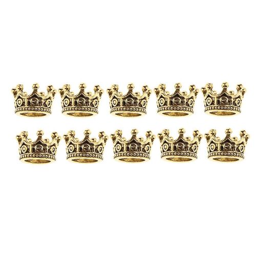 10 Pcs Mini Crown Charms Beads For Jewelry Findings Making 6 X11mm Gold