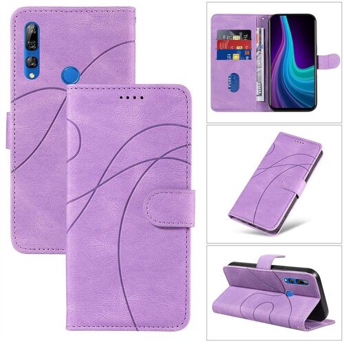 Saturcase Coque Pour Huawei P Smart Z / Y9 Prime 2019, Courbe Pu Cuir Magnétique Flip Portefeuille Support Porte-Carte Dragonne Protecteur Housse Étui Pour Huawei P Smart Z / Y9 Prime 2019 (Hx-Violet)