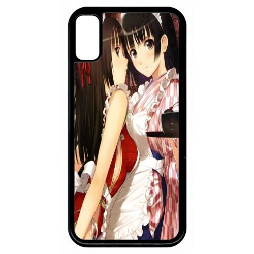 Coque - Filles Manga 2 - Compatible Avec Apple Iphone X - Plastique - Bord Noir