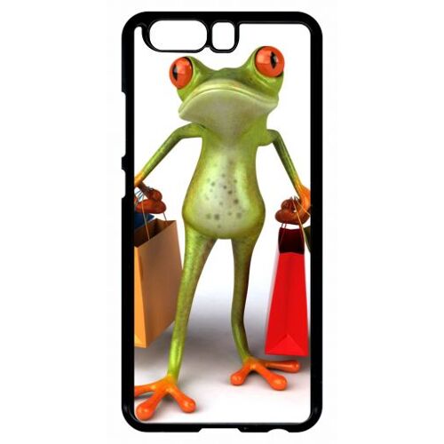 Coque - Grenouille shopping - compatible avec huawei Ascend P10 - Plastique - bord Noir