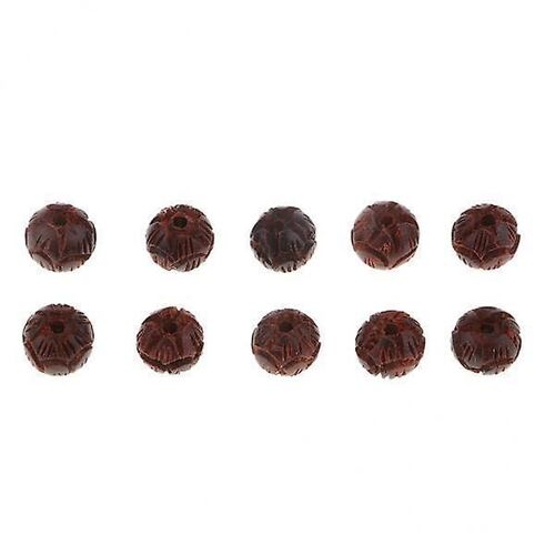 7xsandalwood Carving Lotus Round Wood Mara Beads Sapcer Beads Diy Jewelry 8mm