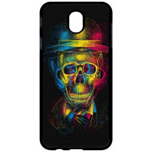 Coque - Tete de mort en lumiere - compatible avec samsung Galaxy J7 (2017) - Plastique - bord Noir