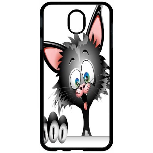 Coque - Chat Noir 2 - Compatible Avec Samsung Galaxy J7 (2017) - Plastique - Bord Noir