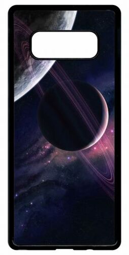 Coque - Espace saturne - compatible avec samsung Galaxy Note 8.0 - Plastique - bord Noir