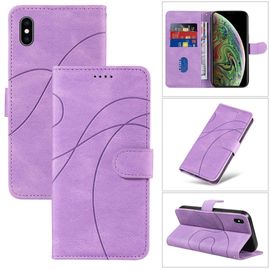 Saturcase Coque Pour Apple Iphone X / Xs, Courbe Pu Cuir Magnétique Flip Portefeuille Support Porte-Carte Dragonne Protecteur Housse Étui Pour Apple Iphone X / Xs (Hx-Violet)