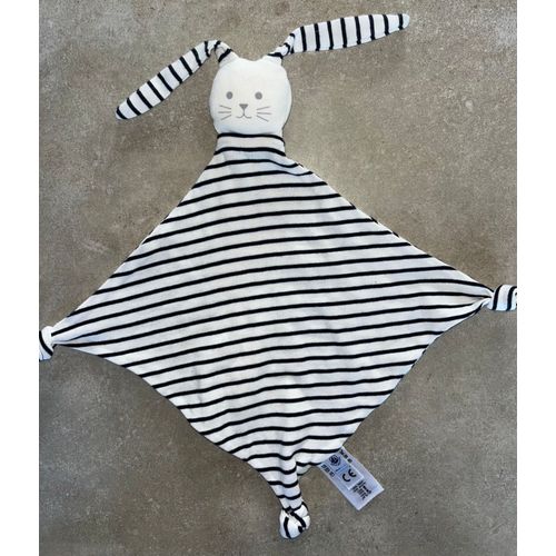 Doudou lapin Petit Bateau rayé jouet bébé rayures soft toy baby bunny Little boat 