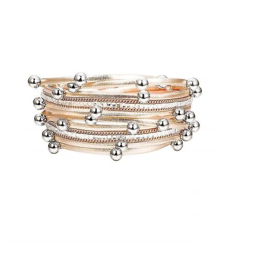 Rose Gold Tone Multilayer Wrap Bracelets Bracelets En Cuir Bracelets Empilables Bracelets Set