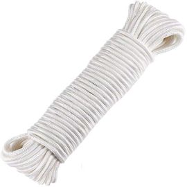6mm Nylon Flag Rope Pole Flag Halyard Line All Purpose Flagpole Rope Replacement For Sailboats Sailing Rigging (1pc, Blanc)