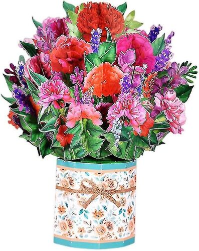 Cartes de v?ux pop-up, 9.8 x 9.8 '' 3d Paper Flower Card Hy