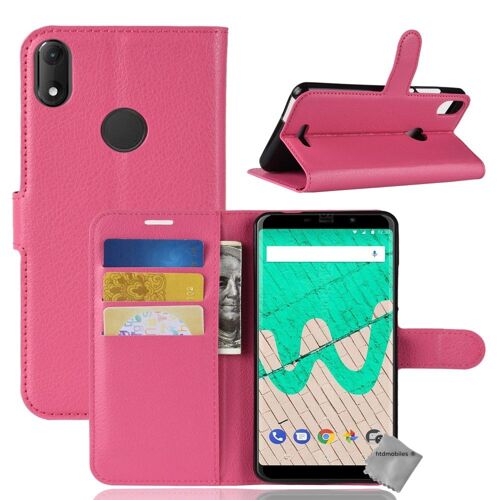 Housse etui coque pochette portefeuille pour Wiko View Max + verre trempe - ROSE