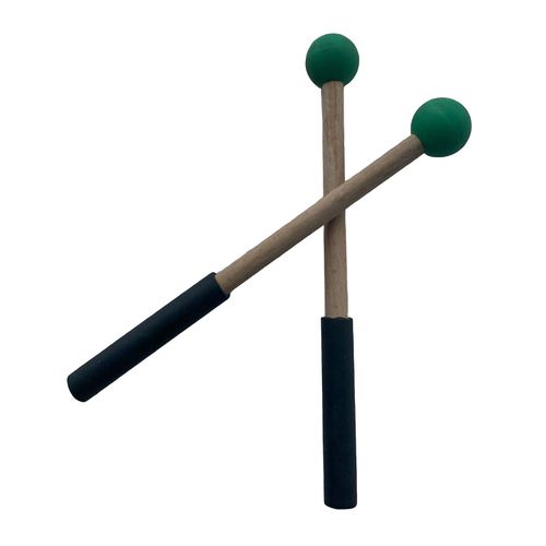 2x Silicone Drumsticks Hand Percussion Mallets For Glockenspiel Xylophone Green