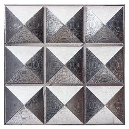 Lot de 6 Stickers Mureaux "Piky" 30x30cm Argent