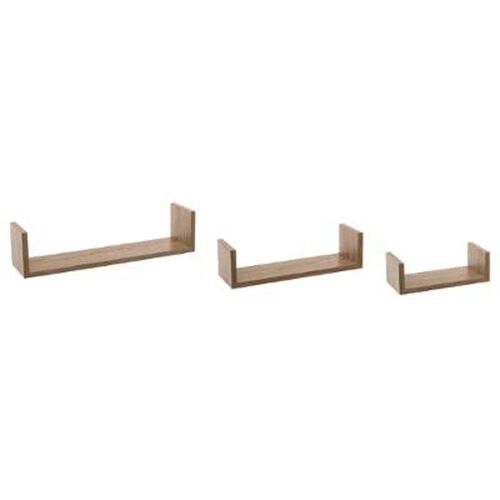 Lot de 3 Étagères Murales "Bord" 42cm Chêne Naturel