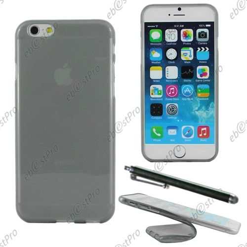 Ebeststar ® Housse Etui Coque Silicone Gel Tpu Souple Ultra Fine 0,5mm Pour Apple Iphone 6s Écran 4,7", Couleur Noir + Stylet + 1 Film Protection D'écran + Lingette